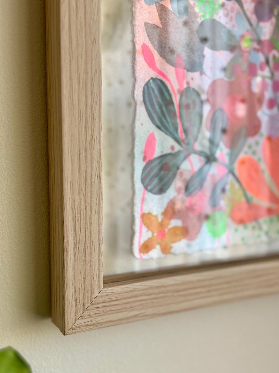 Original Floral Watercolor Painting: Handmade Cotton Paper, A5 Art - Erika's Whimsical Art