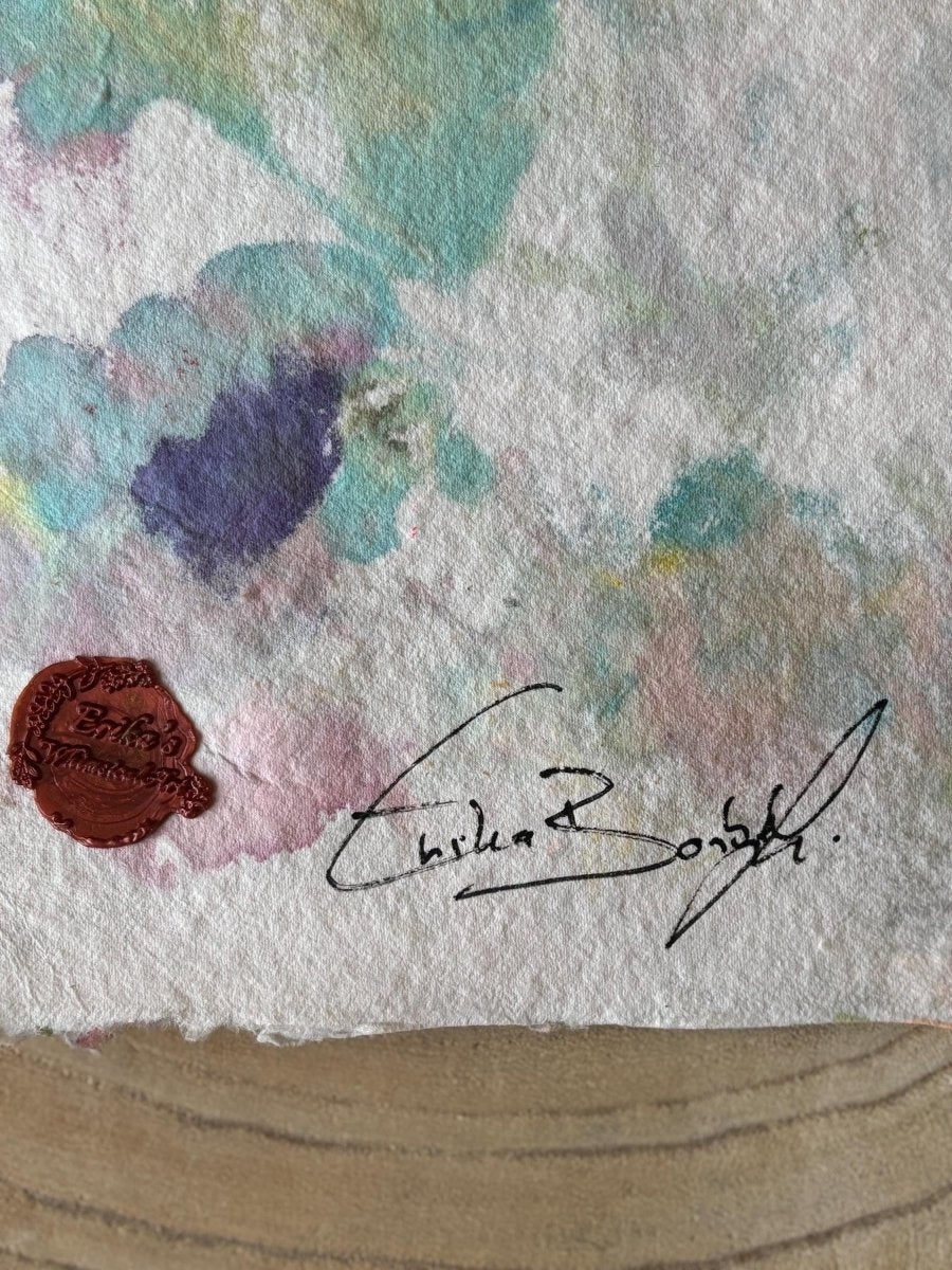 Original Floral Watercolor Painting: Handmade Cotton Paper Art (A5) - Erika's Whimsical Art