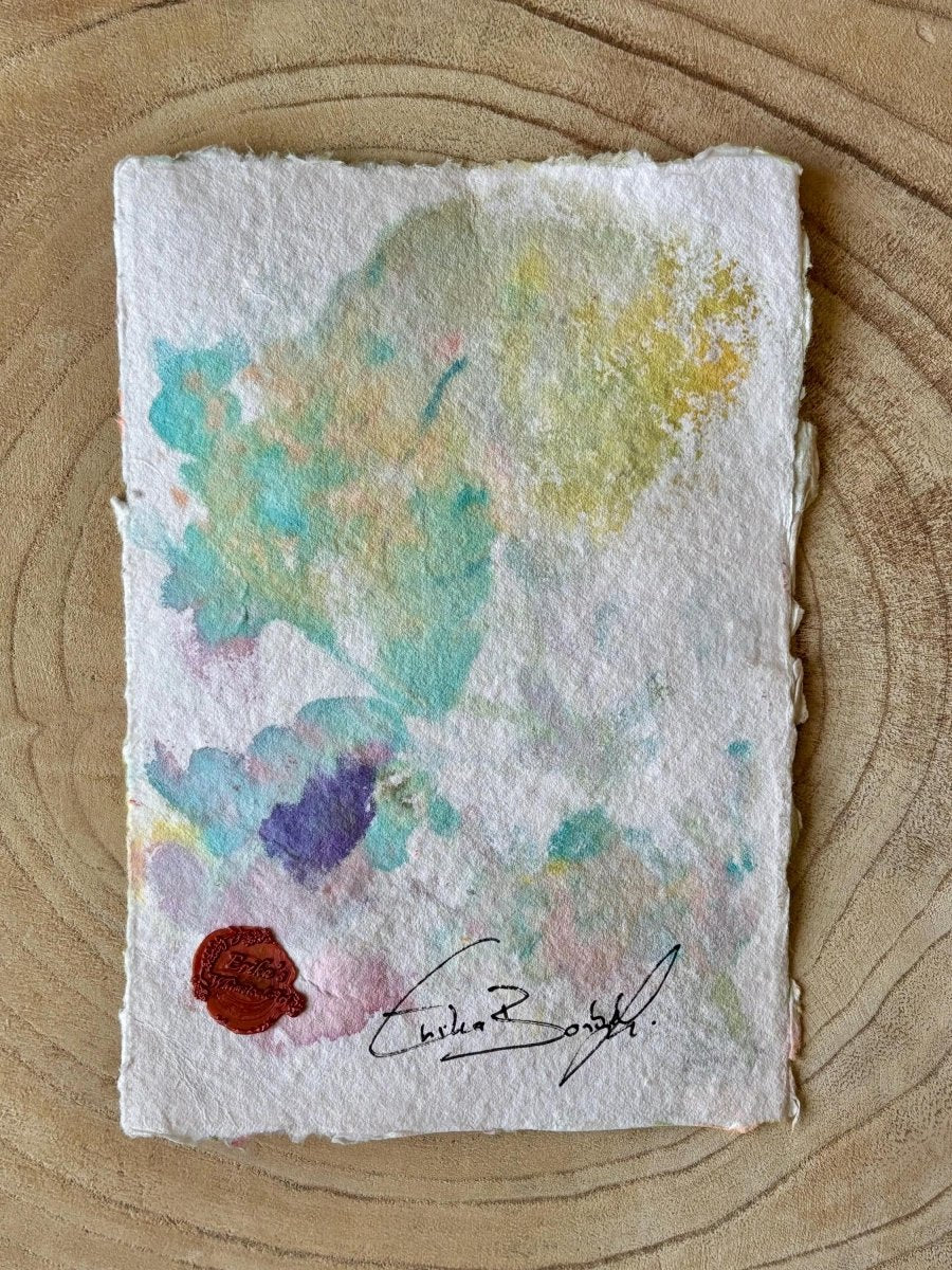 Original Floral Watercolor Painting: Handmade Cotton Paper Art (A5) - Erika's Whimsical Art