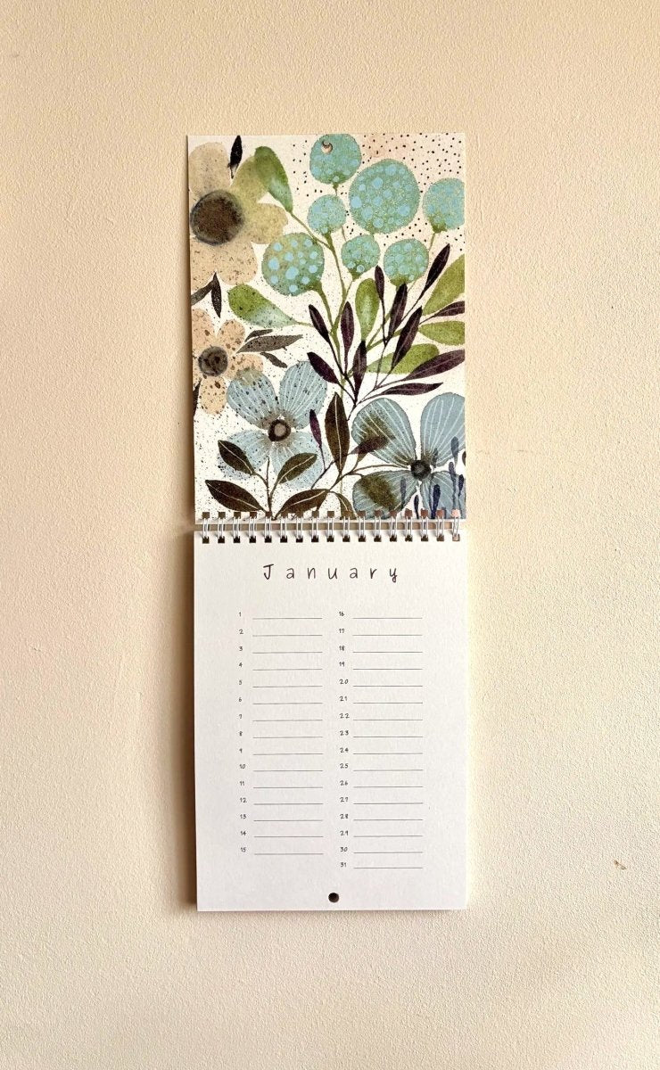 Perpetual Birthday Calendar – A5 Bumblebee & Wildflower Illustrated Anniversary Calendar - Erika's Whimsical Art