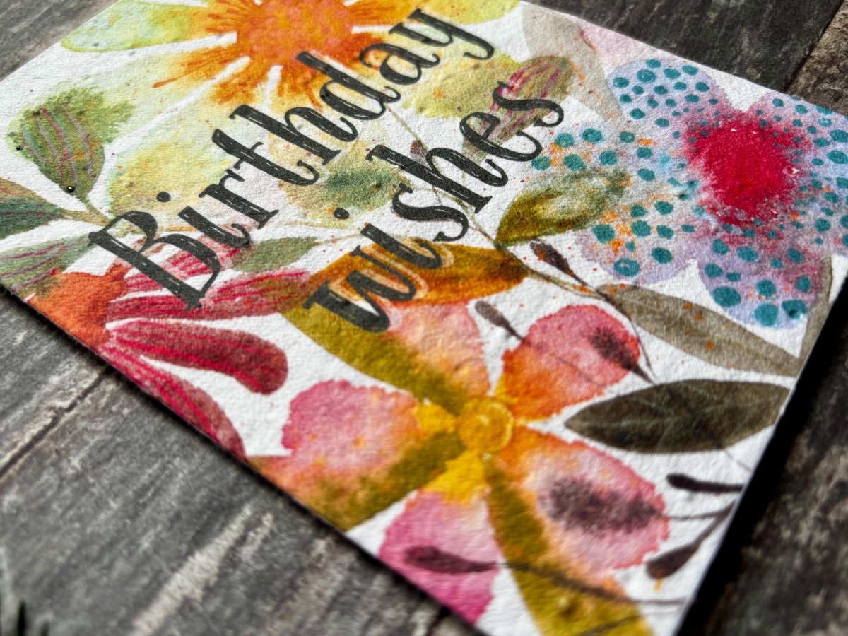 Plantable Birthday Card – Wildflower Seed Paper, Eco - Friendly Gift - Erika's Whimsical Art