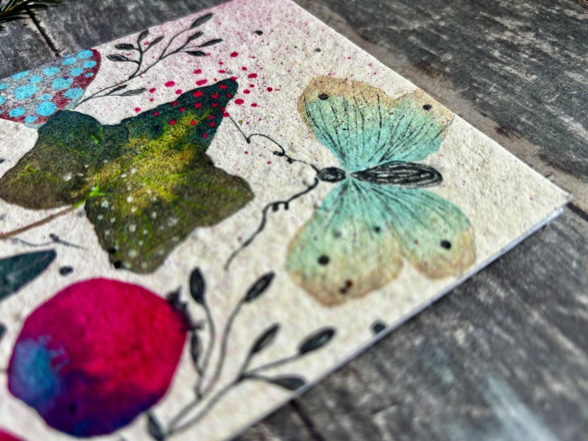 Plantable Butterfly Card – Wildflower Seed Paper Greeting Card - Erika's Whimsical Art