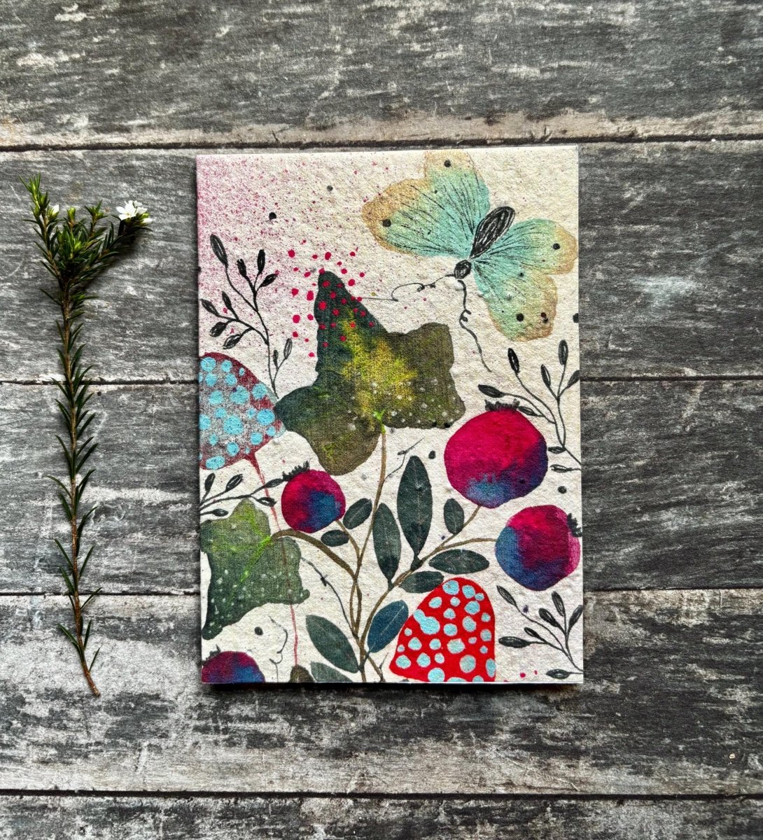 Plantable Butterfly Card – Wildflower Seed Paper Greeting Card - Erika's Whimsical Art