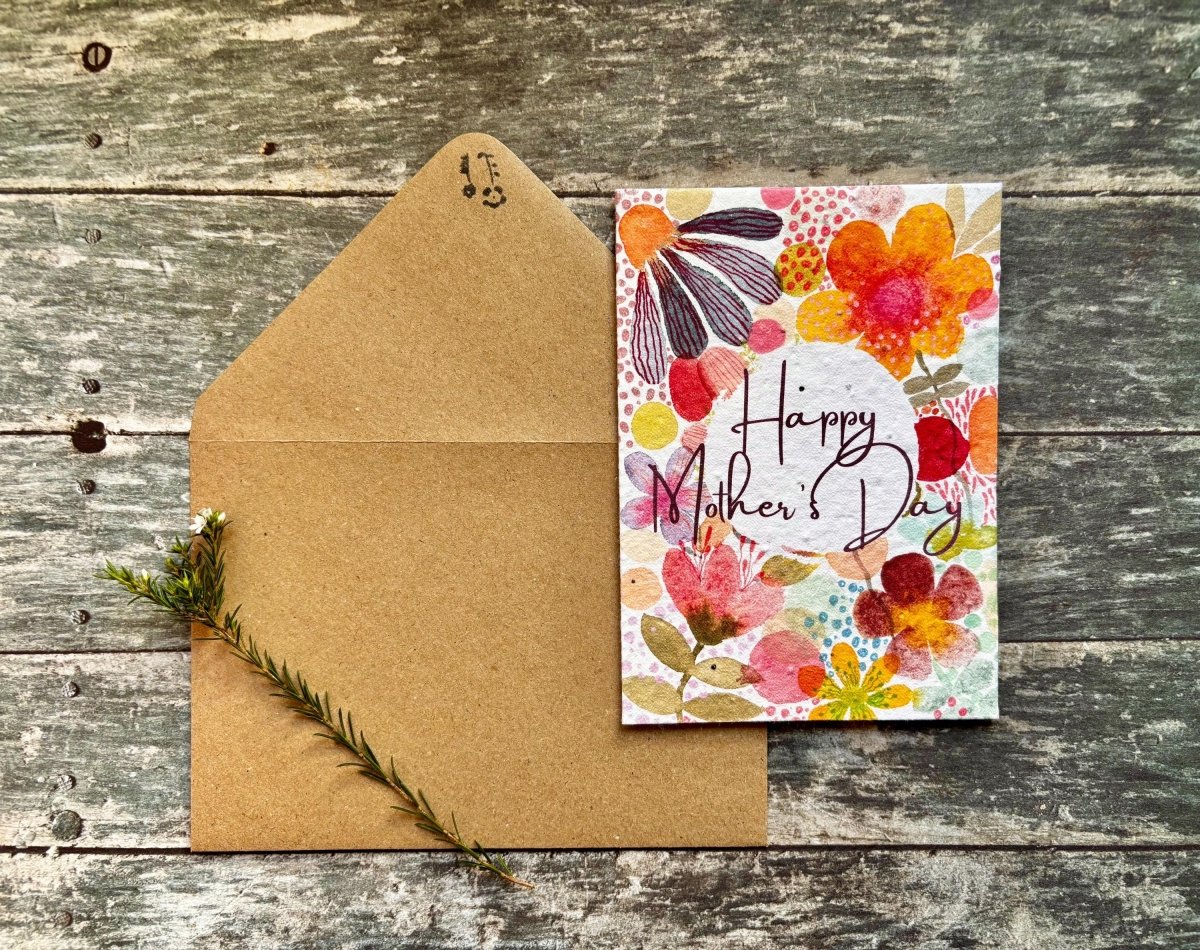 Plantable Mother's Day Card – Wildflower Seed Paper, Eco - Friendly - Erika's Whimsical Art