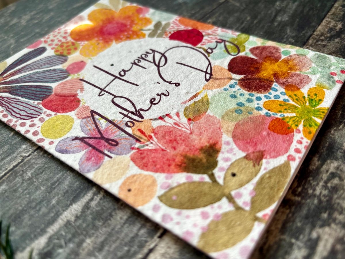 Plantable Mother's Day Card – Wildflower Seed Paper, Eco - Friendly - Erika's Whimsical Art