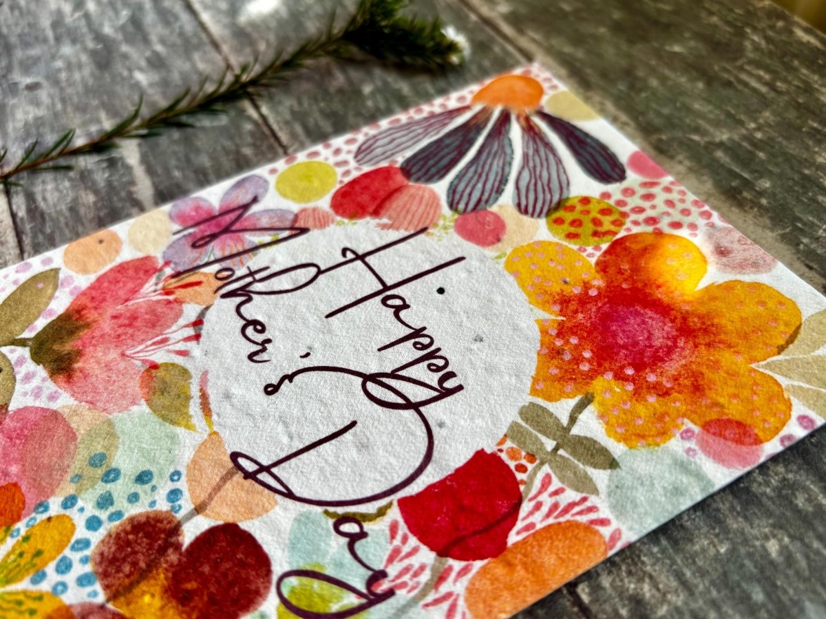 Plantable Mother's Day Card – Wildflower Seed Paper, Eco - Friendly - Erika's Whimsical Art