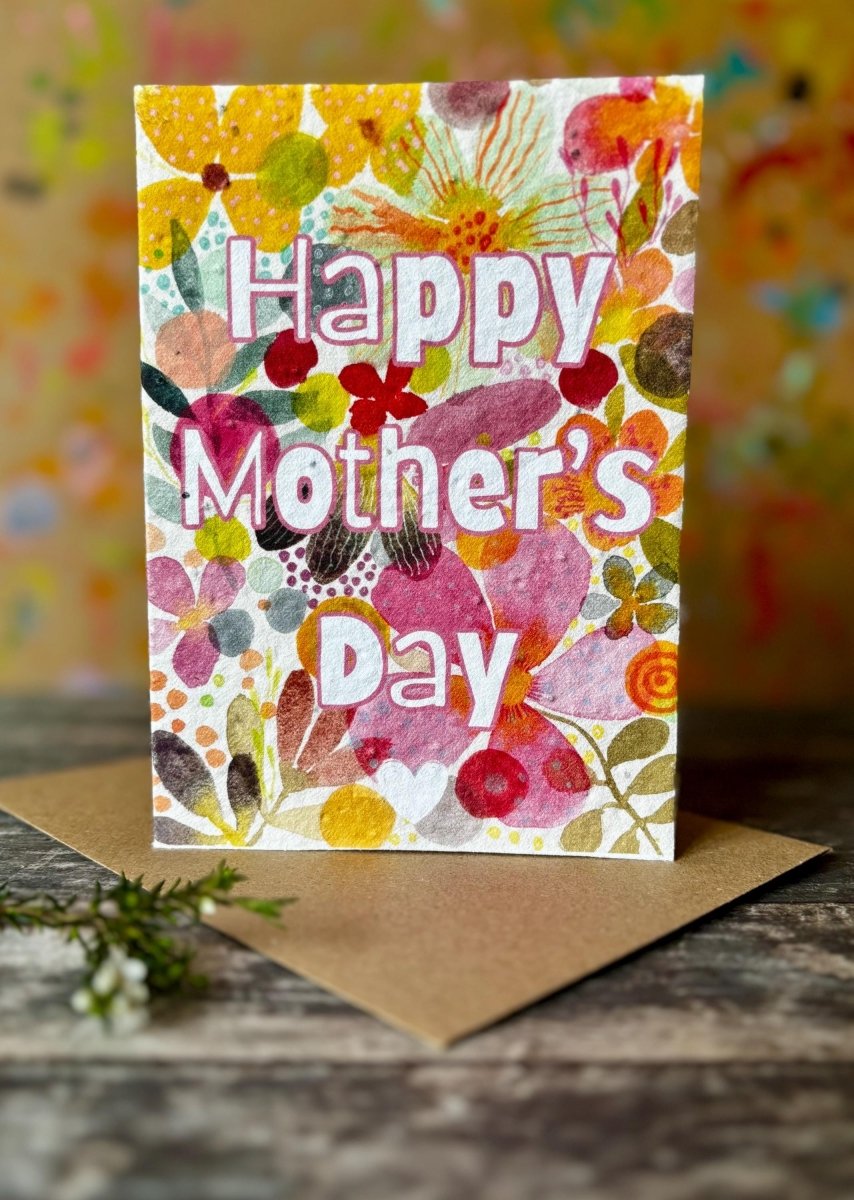 Plantable Mother's Day Card – Wildflower Seed Paper, Eco - Friendly - Erika's Whimsical Art