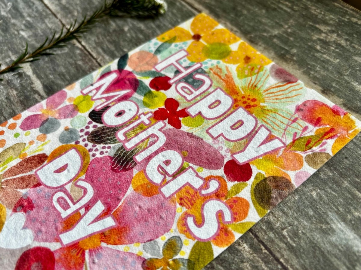Plantable Mother's Day Card – Wildflower Seed Paper, Eco - Friendly - Erika's Whimsical Art