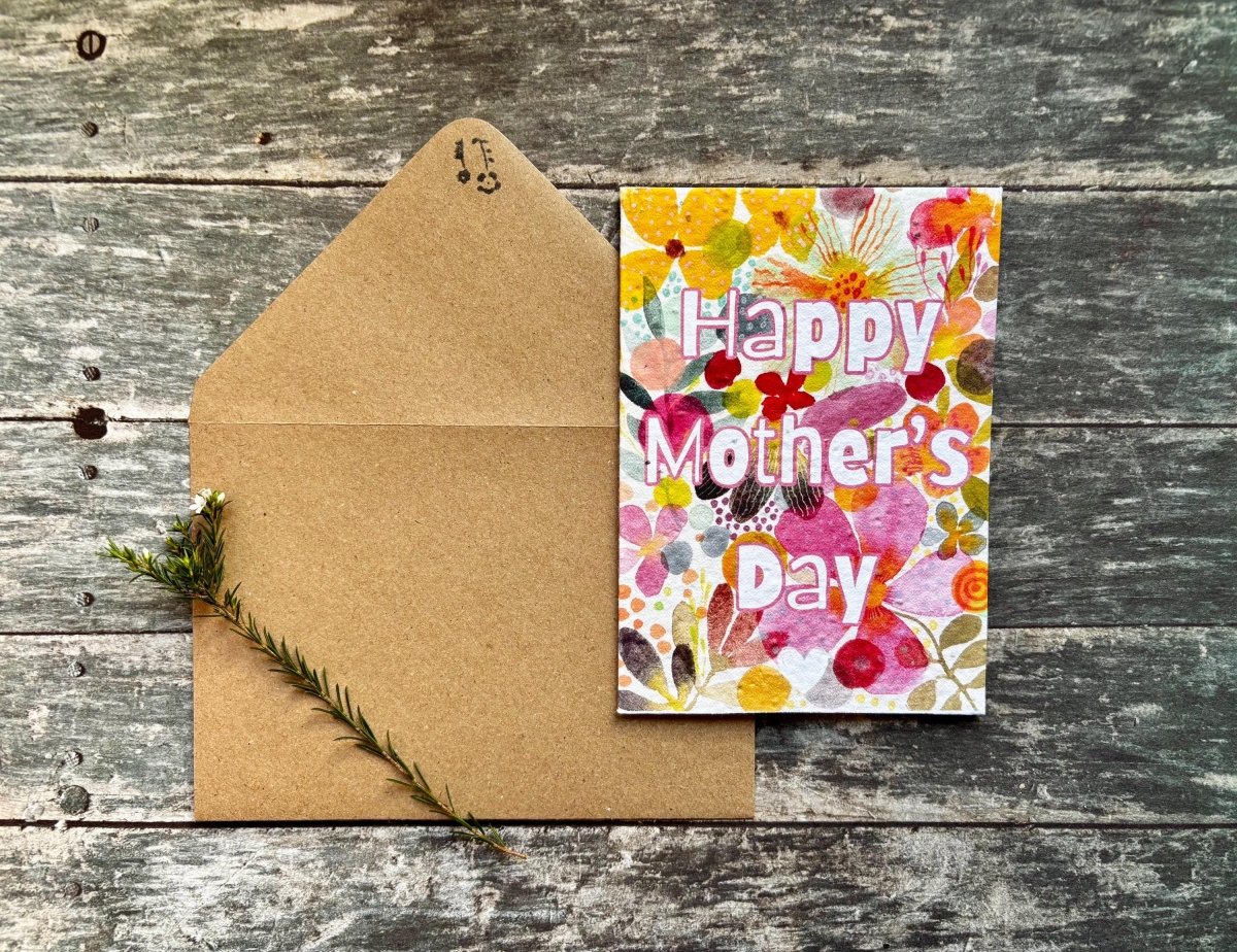 Plantable Mother's Day Card – Wildflower Seed Paper, Eco - Friendly - Erika's Whimsical Art
