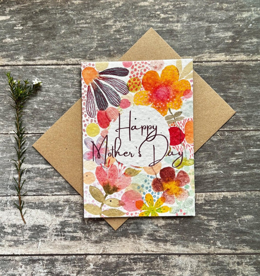 Plantable Mother's Day Card – Wildflower Seed Paper, Eco - Friendly - Erika's Whimsical Art