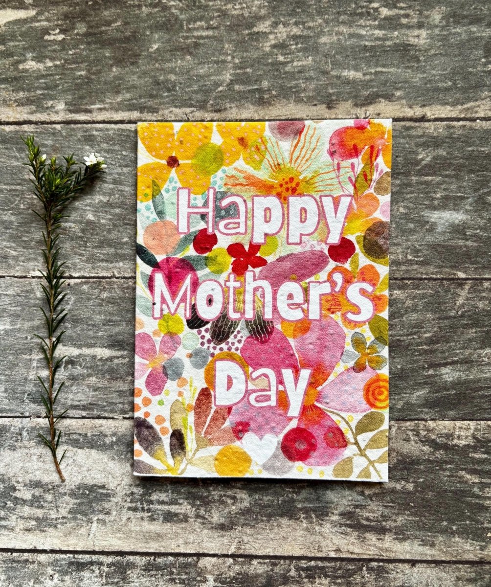 Plantable Mother's Day Card – Wildflower Seed Paper, Eco - Friendly - Erika's Whimsical Art