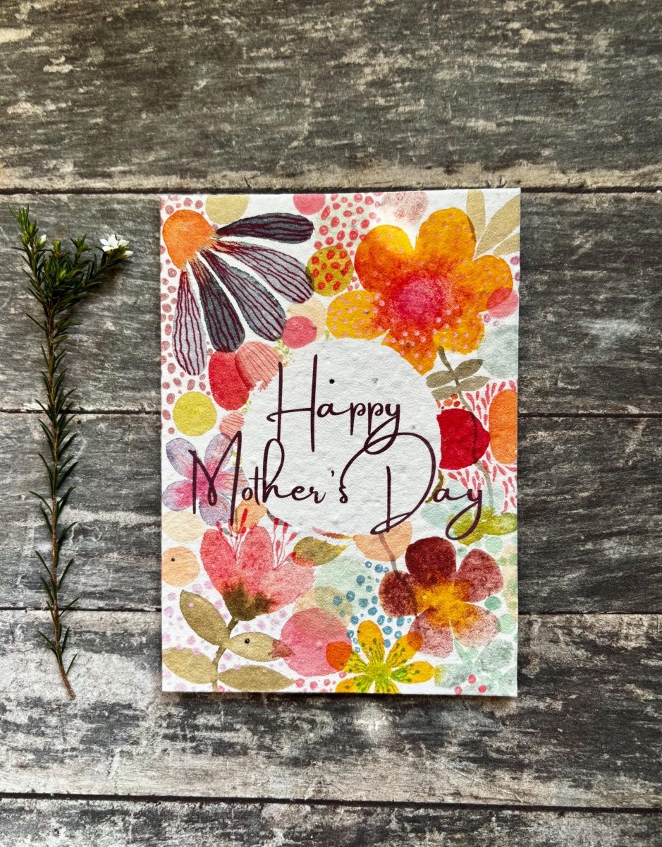 Plantable Mother's Day Card – Wildflower Seed Paper, Eco - Friendly - Erika's Whimsical Art