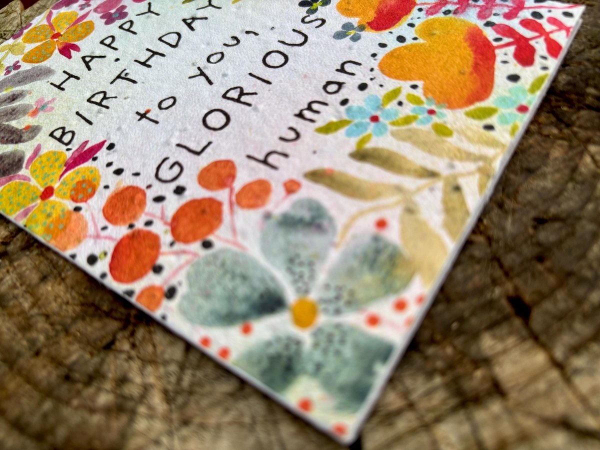 Plantable Seed Paper Birthday Card: Bee Greeting Card - Erika's Whimsical Art