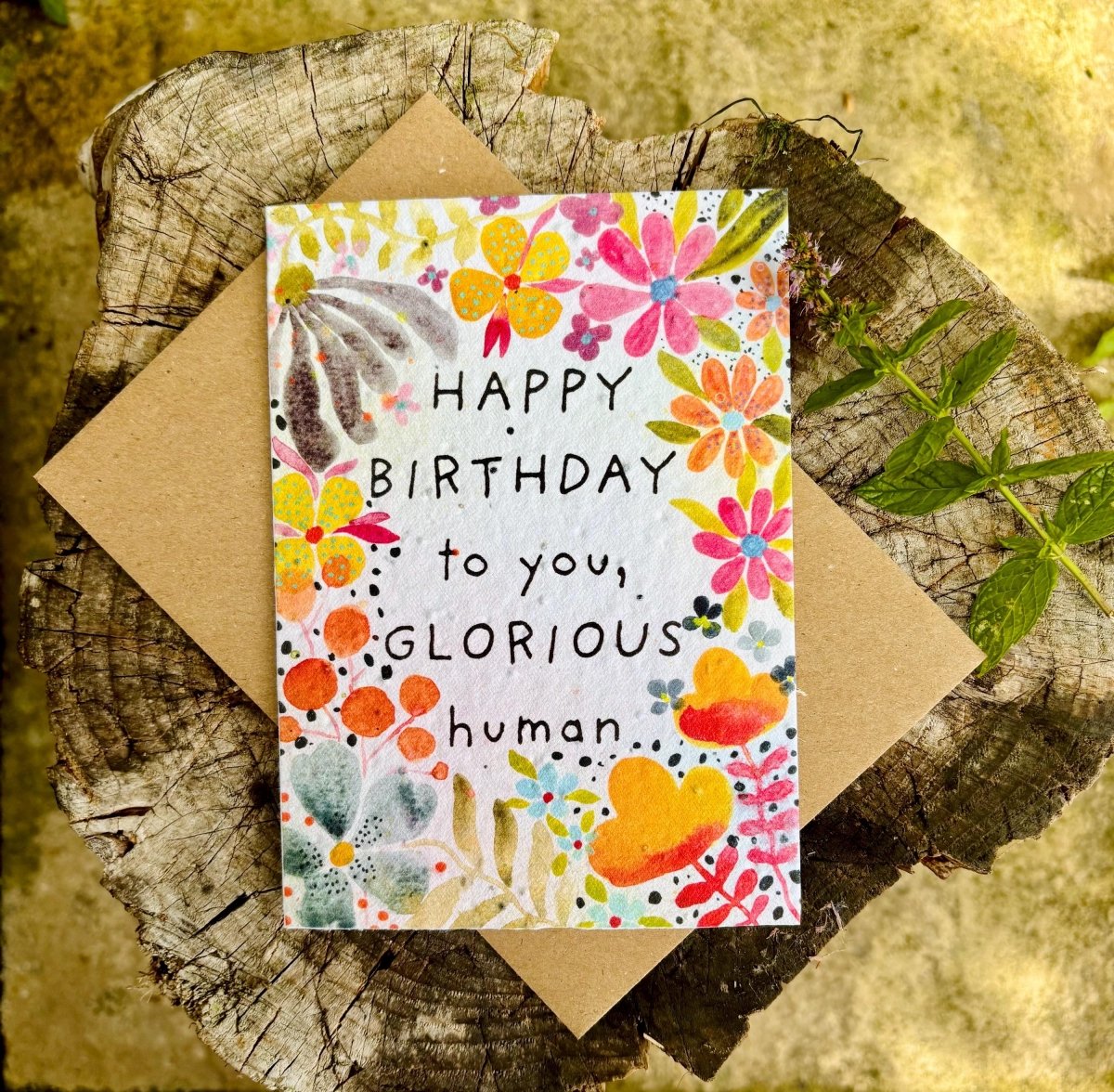 Plantable Seed Paper Birthday Card: Bee Greeting Card - Erika's Whimsical Art