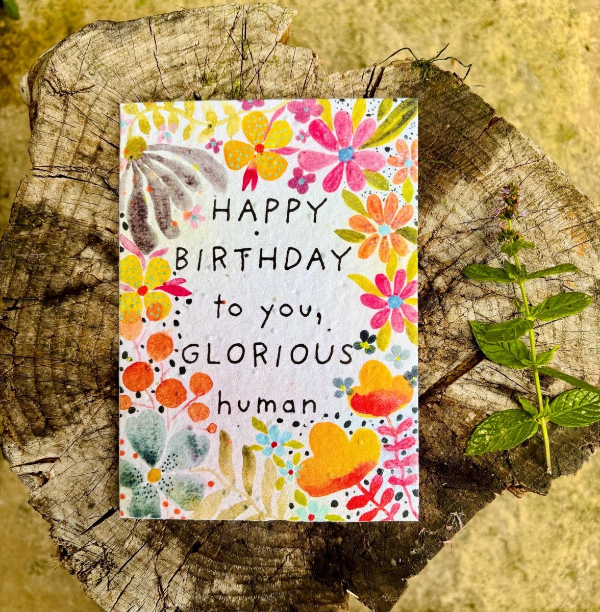 Plantable Seed Paper Birthday Card: Bee Greeting Card - Erika's Whimsical Art