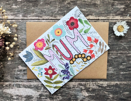 Plantable Seed Paper Birthday Card, Blank Inside, Birthday Card for Mum ,Happy Birthday Mum card ,Birthday gift for mum, Mum's Birthday card - Erika's Whimsical Art