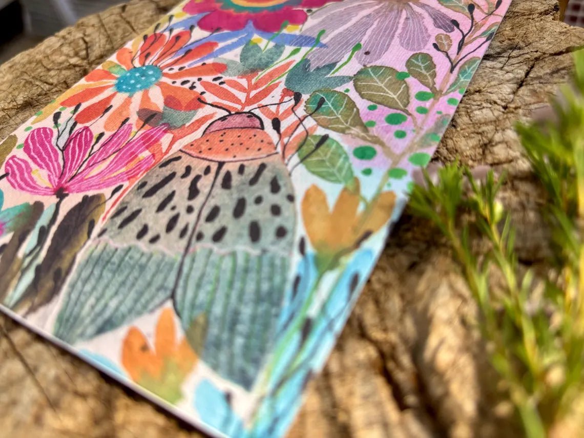 Plantable Seed Paper Birthday Card: Floral Handmade Card - Erika's Whimsical Art