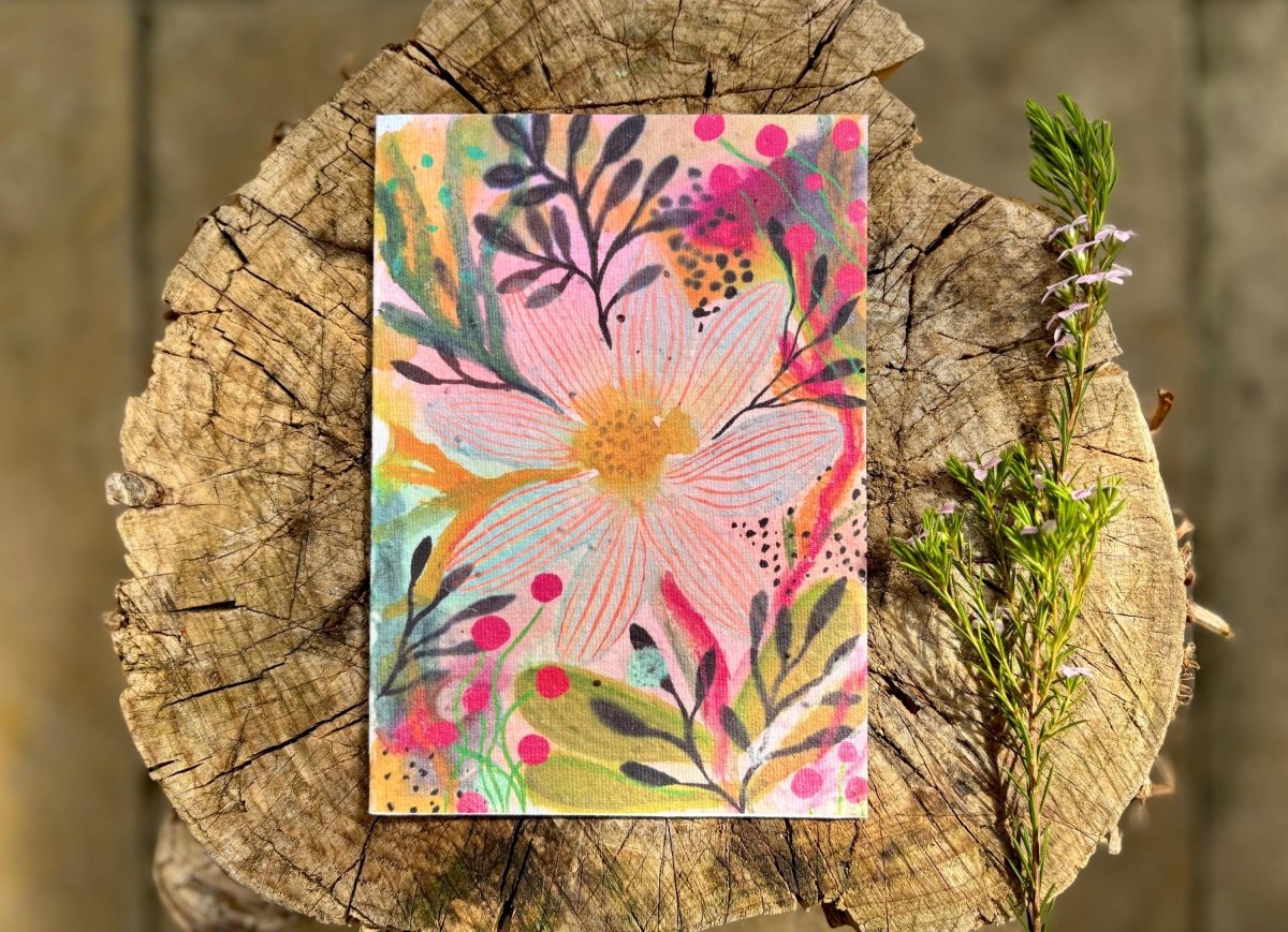 Plantable Seed Paper Birthday Card: Floral Eco - Friendly Card - Erika's Whimsical Art