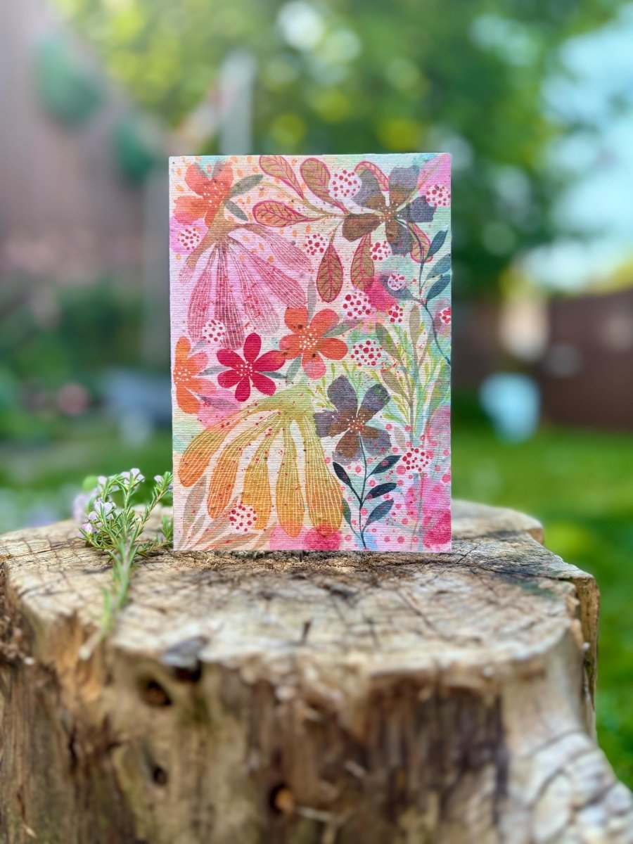 Plantable Seed Paper Birthday Card: Floral Eco - Friendly Card - Erika's Whimsical Art