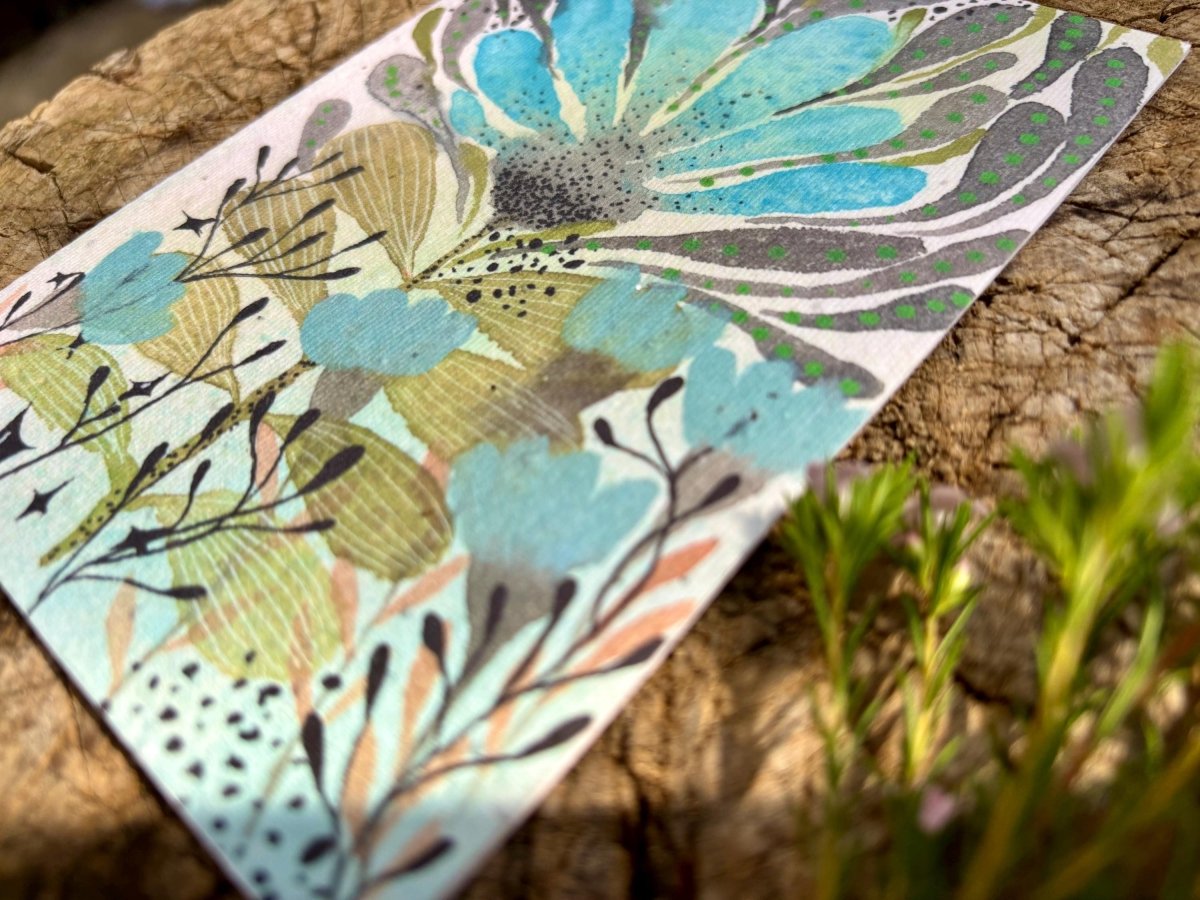 Plantable Seed Paper Birthday Card: Floral Eco - Friendly Card - Erika's Whimsical Art