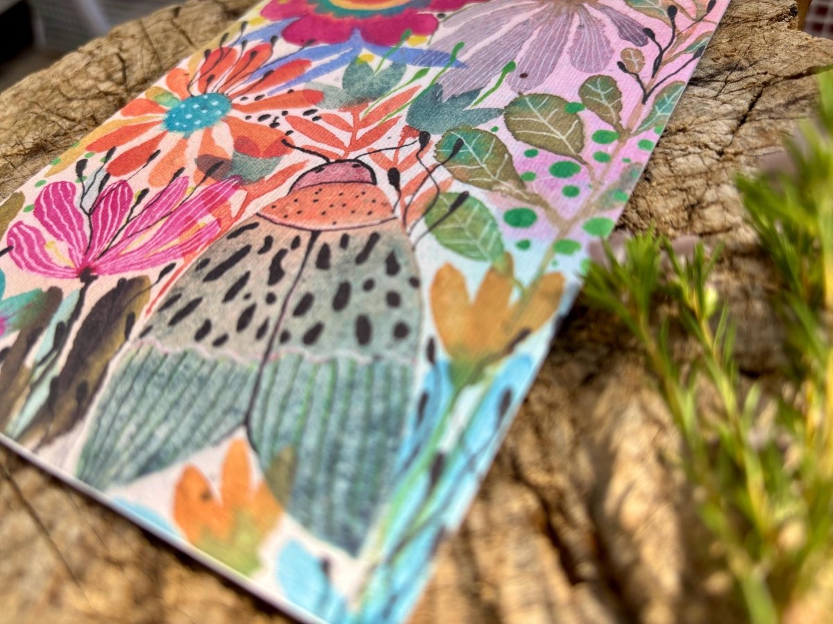 Plantable Seed Paper Birthday Card: Floral Eco - Friendly Card - Erika's Whimsical Art