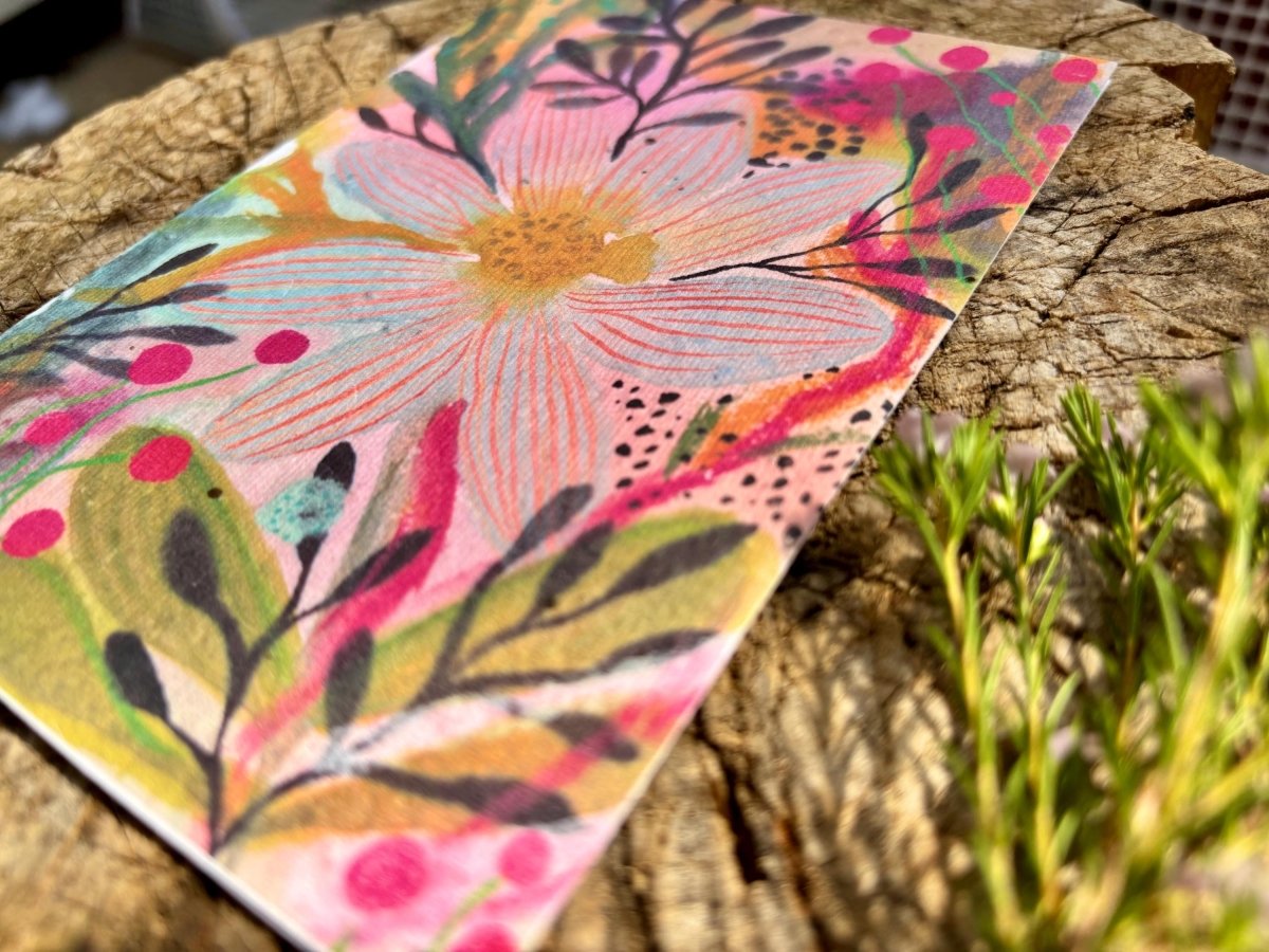 Plantable Seed Paper Birthday Card: Floral Eco - Friendly Card - Erika's Whimsical Art