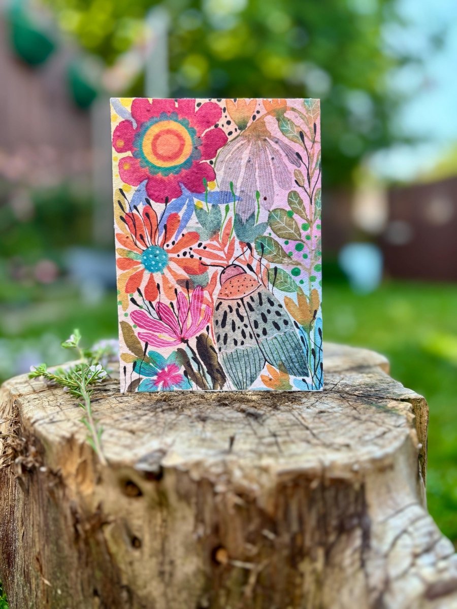 Plantable Seed Paper Birthday Card: Floral Eco - Friendly Card - Erika's Whimsical Art