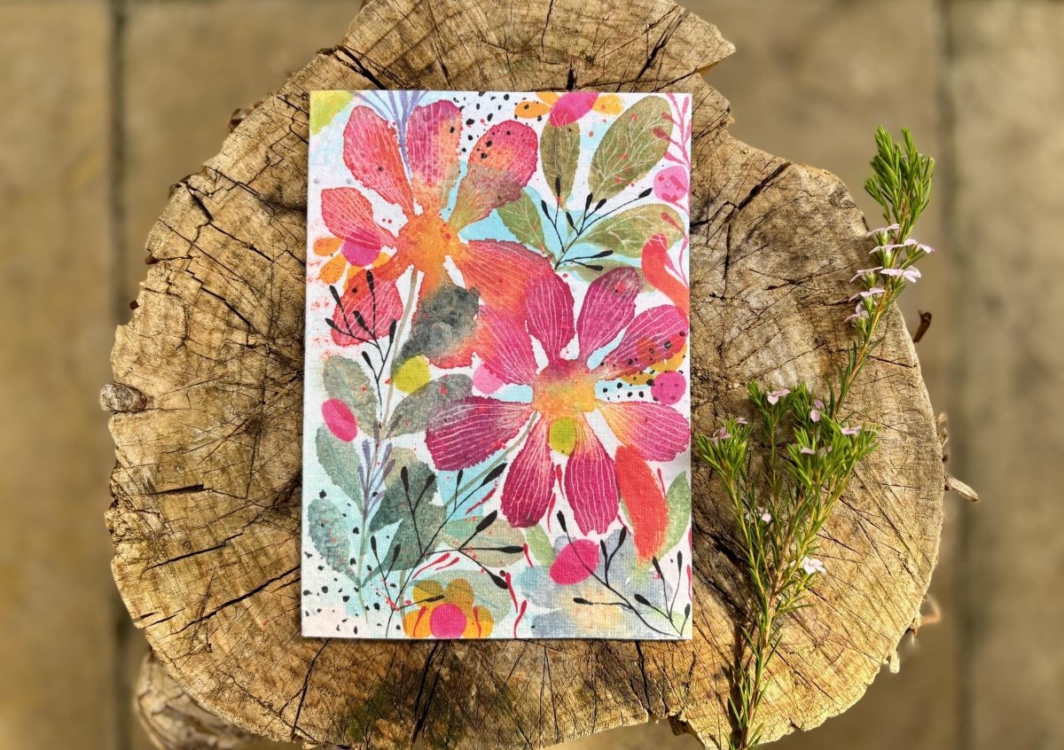 Plantable Seed Paper Card Birthday: Floral Eco - Friendly Gift - Erika's Whimsical Art