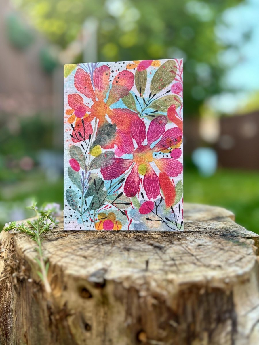 Plantable Seed Paper Card Birthday: Floral Eco - Friendly Gift - Erika's Whimsical Art