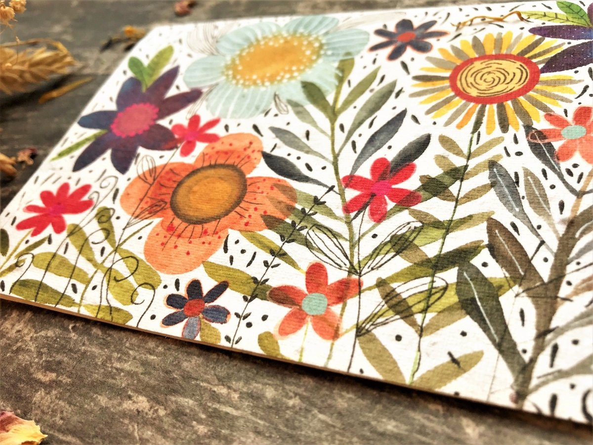 Plantable Seed Paper Birthday Card: Floral Eco - Friendly Gift - Erika's Whimsical Art