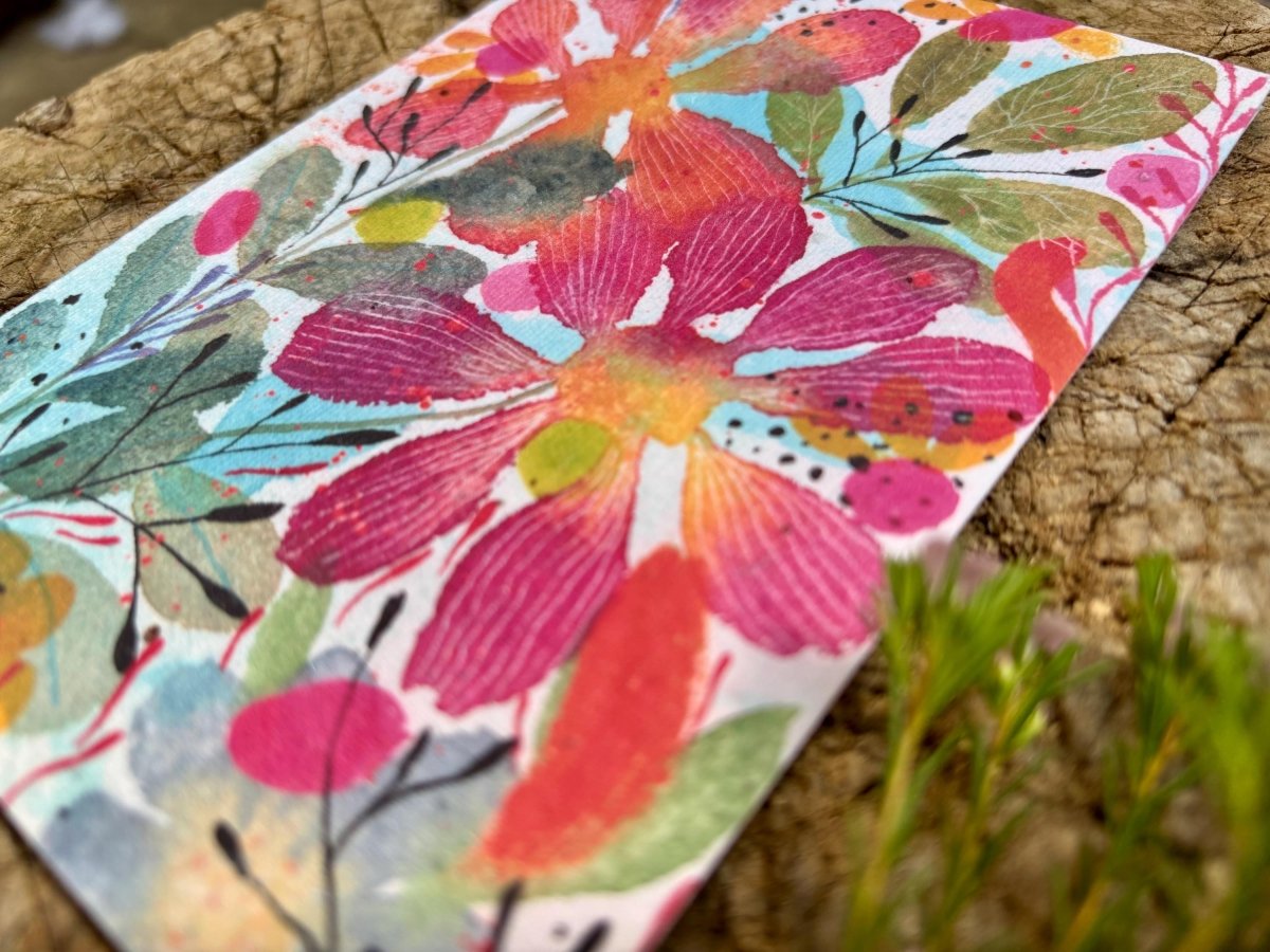 Plantable Seed Paper Card Birthday: Floral Eco - Friendly Gift - Erika's Whimsical Art