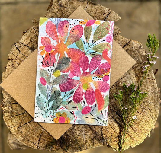 Plantable Seed Paper Card Birthday: Floral Eco - Friendly Gift - Erika's Whimsical Art
