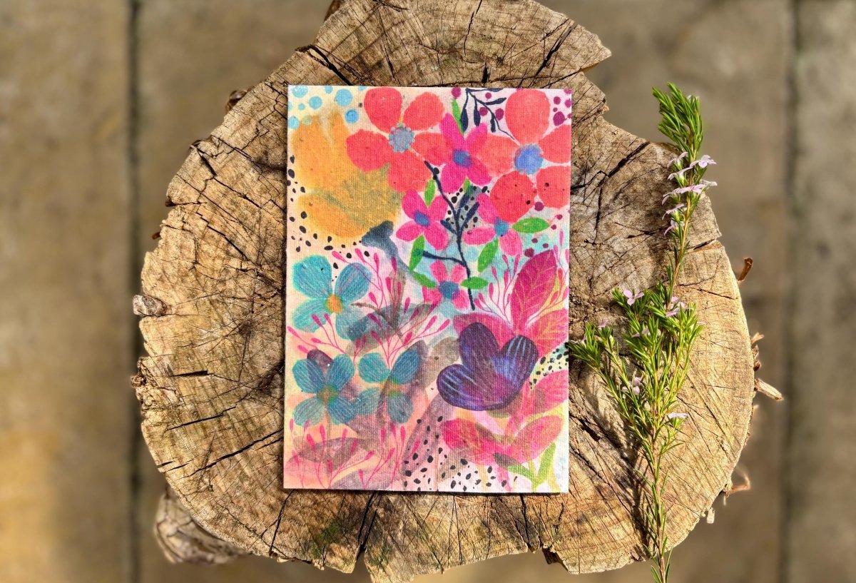 Plantable Seed Paper Birthday Card: Floral Eco - Friendly Gift - Erika's Whimsical Art