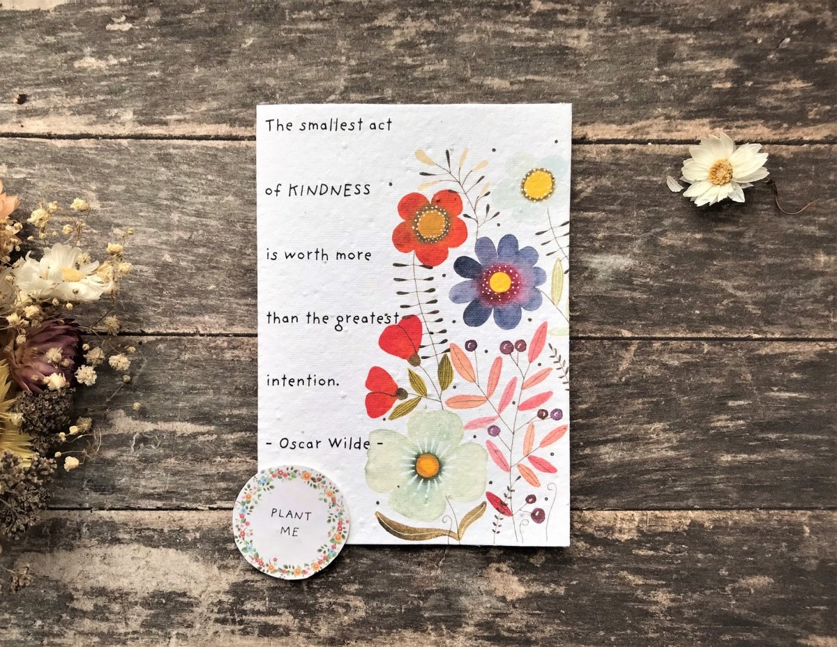 Plantable Seed Paper Birthday Card: Flower Greeting Card - Erika's Whimsical Art