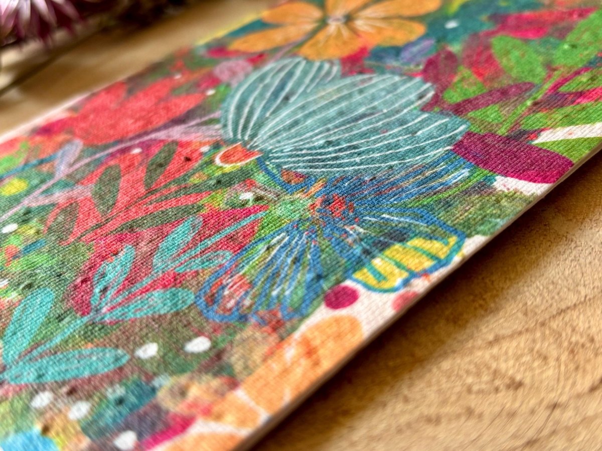 Plantable Seed Paper Birthday Card: Watercolor Floral Art - Erika's Whimsical Art