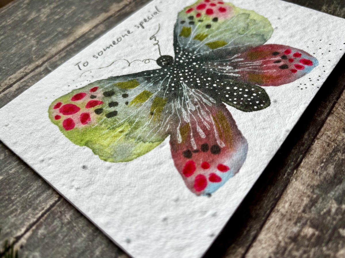 Plantable Seed Paper Butterfly Card – To Someone Special Eco Friendly Greeting Card - Erika's Whimsical Art