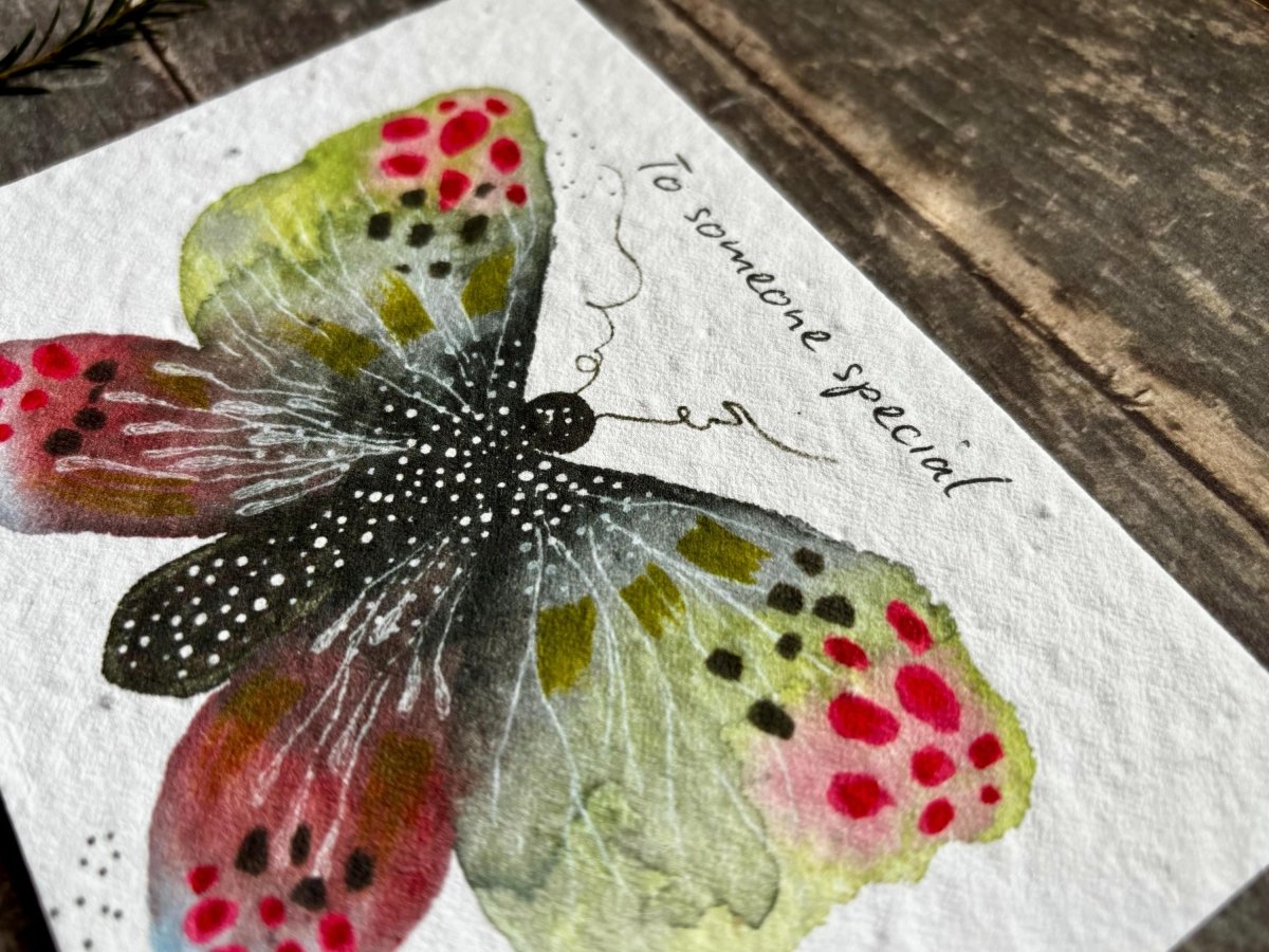 Plantable Seed Paper Butterfly Card – To Someone Special Eco Friendly Greeting Card - Erika's Whimsical Art