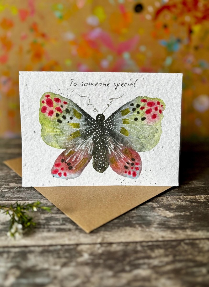 Plantable Seed Paper Butterfly Card – To Someone Special Eco Friendly Greeting Card - Erika's Whimsical Art
