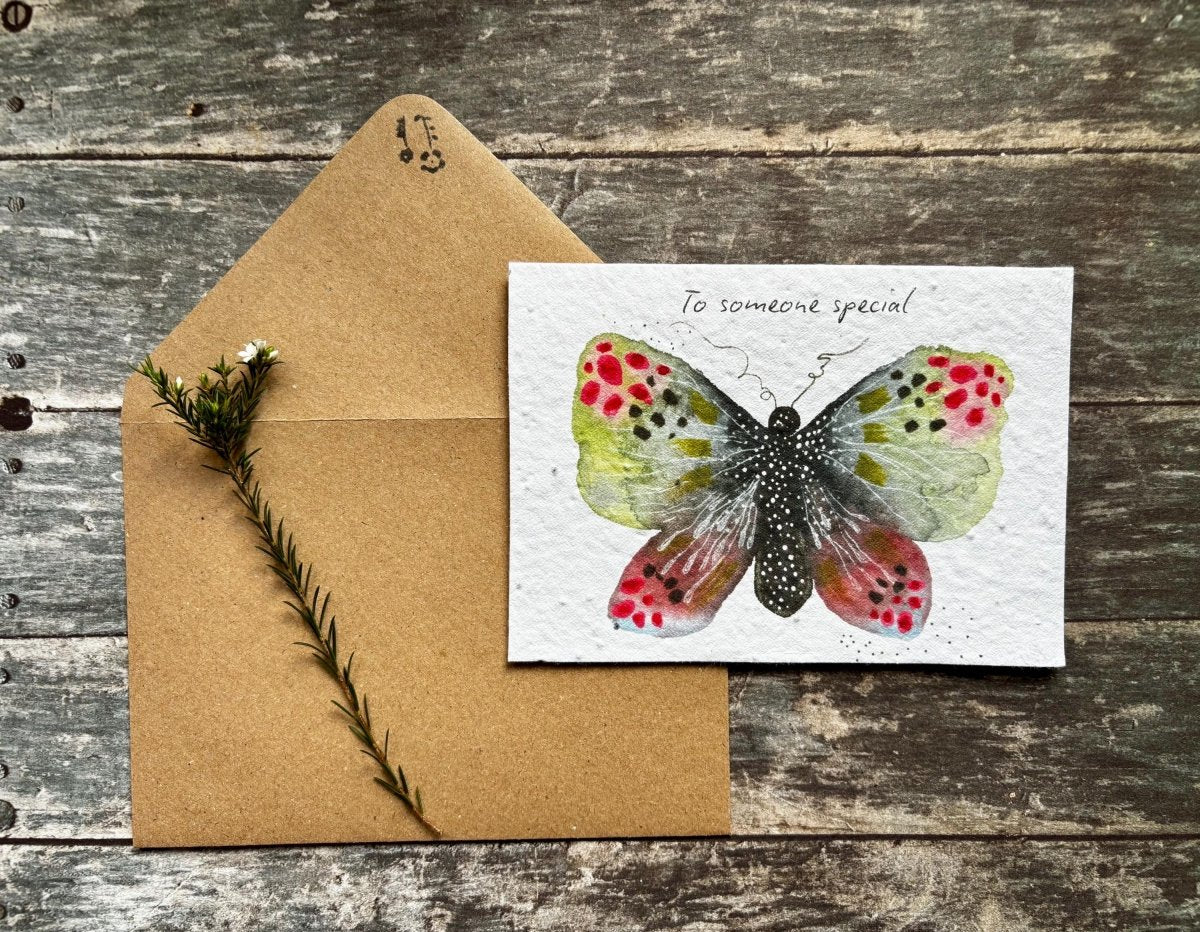 Plantable Seed Paper Butterfly Card – To Someone Special Eco Friendly Greeting Card - Erika's Whimsical Art