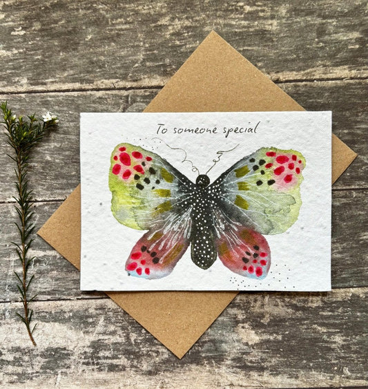 Plantable Seed Paper Butterfly Card – To Someone Special Eco Friendly Greeting Card - Erika's Whimsical Art