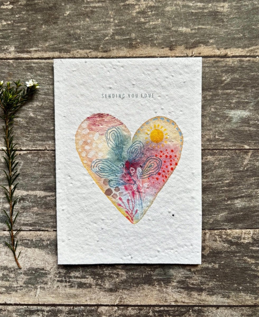 Plantable Seed Paper Card – Sending You Love Wildflower Greeting - Erika's Whimsical Art