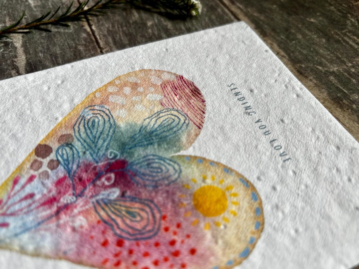 Plantable Seed Paper Card – Sending You Love Wildflower Greeting - Erika's Whimsical Art