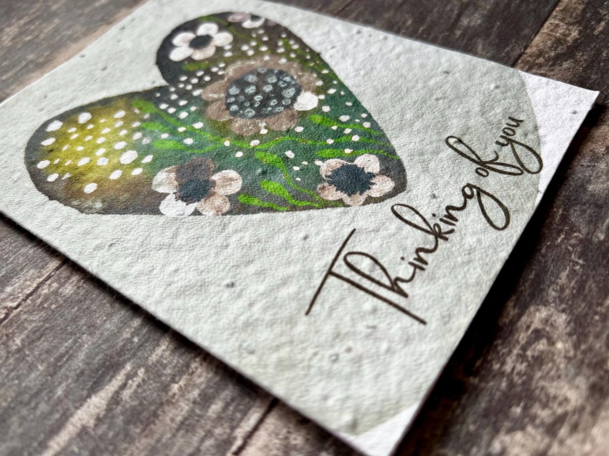 Plantable Seed Paper Card – Thinking of You Wildflower Sympathy Note - Erika's Whimsical Art