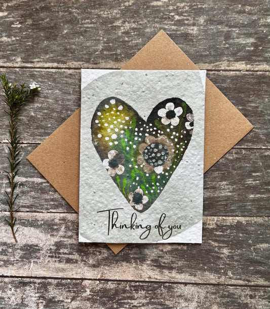 Plantable Seed Paper Card – Thinking of You Wildflower Sympathy Note - Erika's Whimsical Art