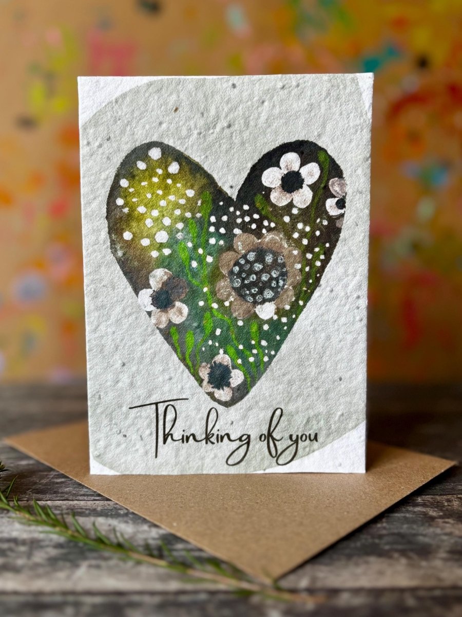 Plantable Seed Paper Card – Thinking of You Wildflower Sympathy Note - Erika's Whimsical Art