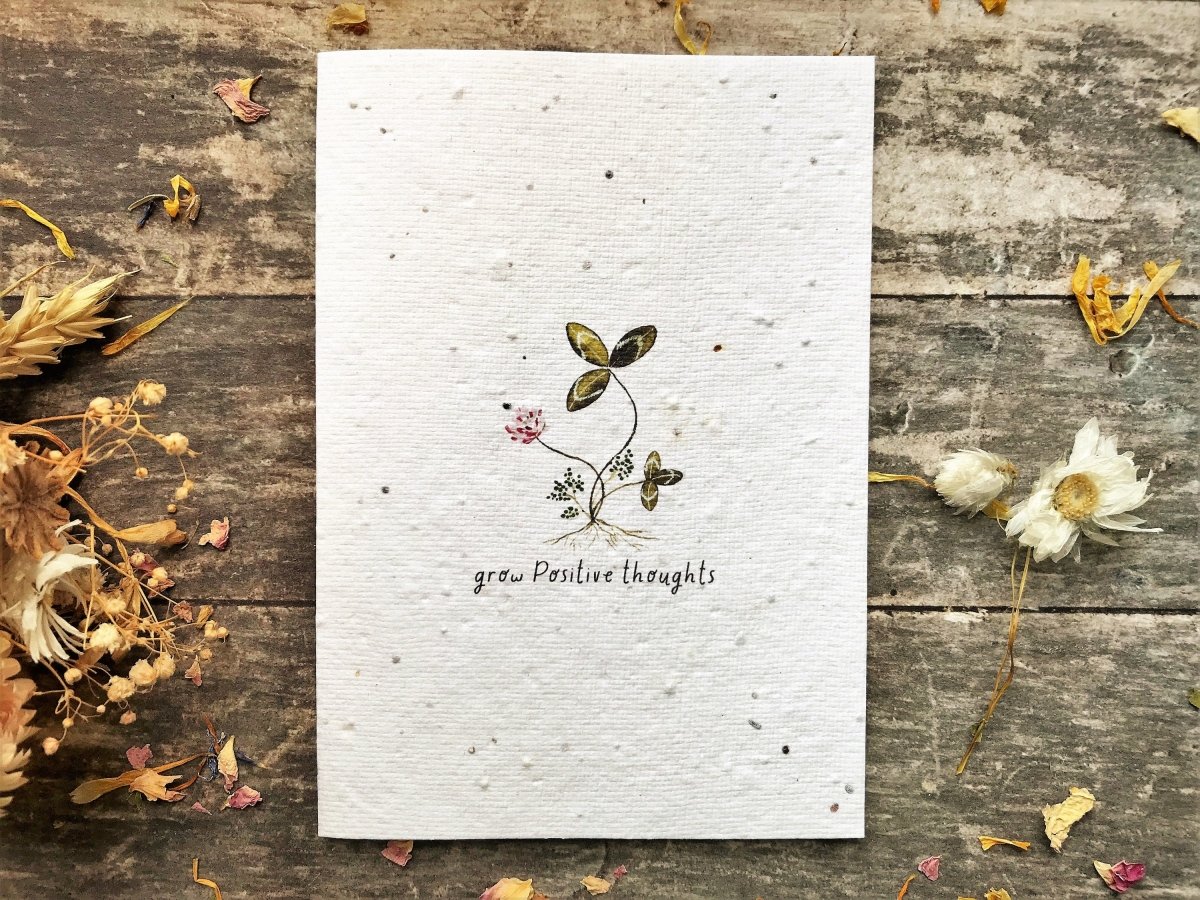 Plantable Seed Paper Card: Watercolour Flower Birthday Card - Erika's Whimsical Art
