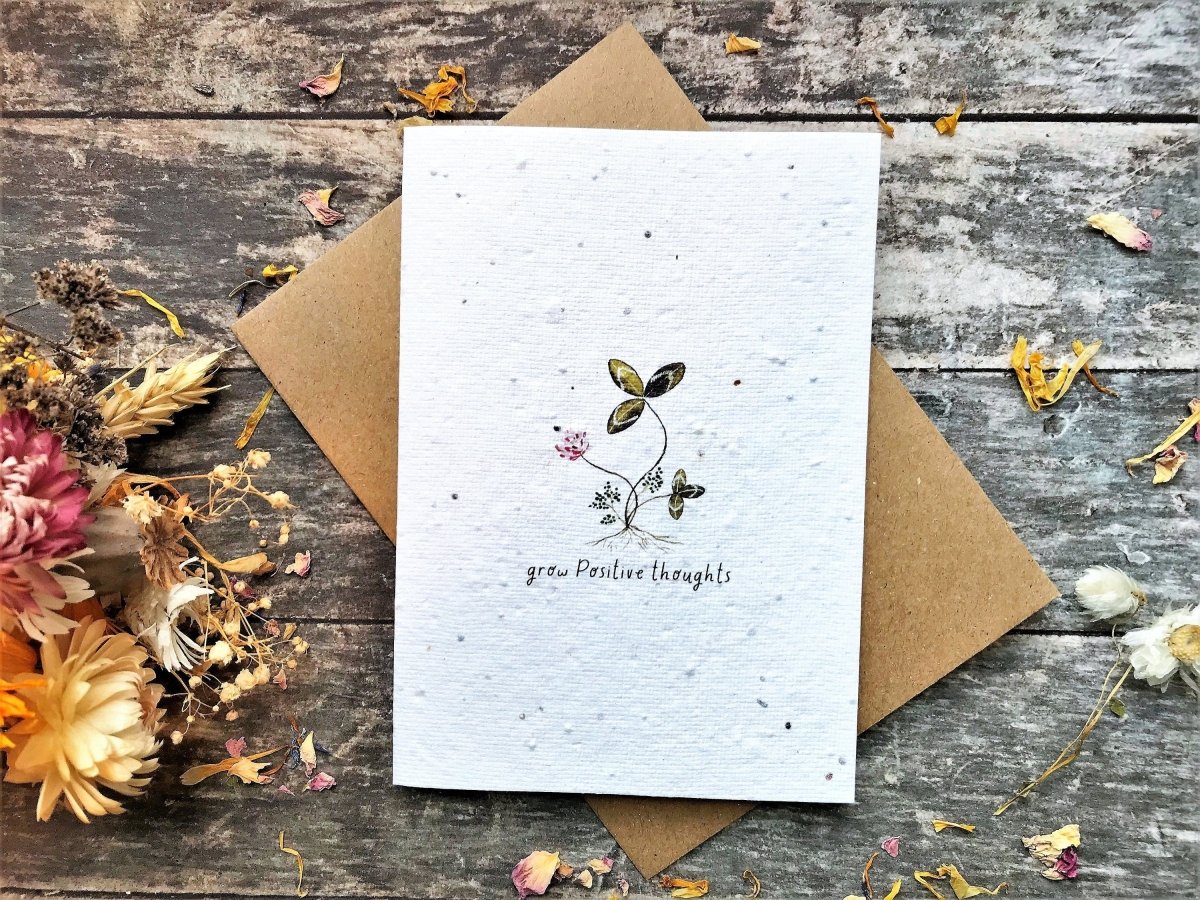 Plantable Seed Paper Card: Watercolour Flower Birthday Card - Erika's Whimsical Art