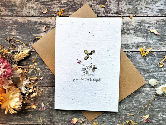 Plantable Seed Paper Card: Watercolour Flower Birthday Card - Erika's Whimsical Art