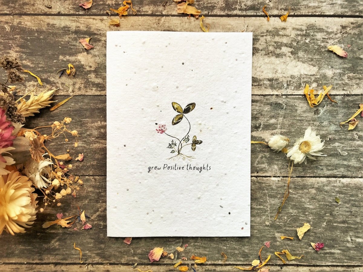 Plantable Seed Paper Card: Watercolour Flower Birthday Card - Erika's Whimsical Art