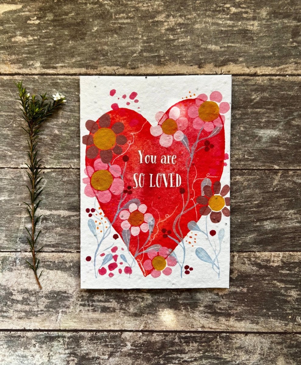 Plantable Seed Paper Card – Wildflower Heart, Eco - Friendly A6 - Erika's Whimsical Art